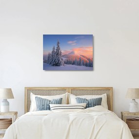 Üveg kép - Téli táj (70x50 cm)