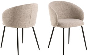 MAZZONI EXPORT CLARA Bézs Latte (Monza 60 szövet)/fekete lábak - MODERN KÁRPITOZOTT KAGYLÓSZÉK LOFT STÍLUSÚ NAPPALIBA/ÉTKEZŐBE/IRODÁBA