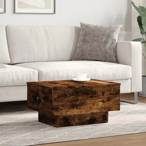 Füstös tölgy színű szerelt fa dohányzóasztal 60 x 45 x 31 cm
