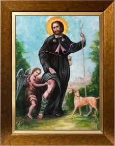 Andrzej Bobola Szakrális Kép Arany Vászon Díszkeret 30X40