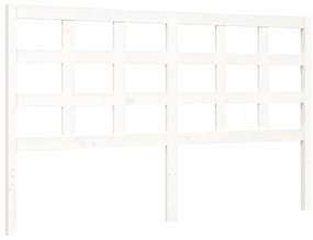 vidaXL fehér tömör fa ágykeret fejtámlával 160 x 200 cm