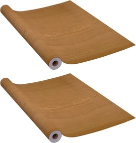 vidaXL 2 db világos tölgyszínű öntapadó PVC ajtófólia 210 x 90 cm