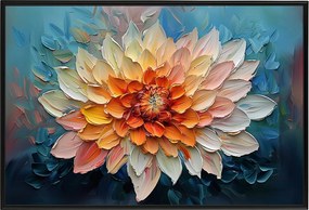 Poszter Keret Alumínium Természet Virág Dália Krizantém 3D Textúra 60x40