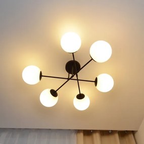 Felületre szerelhető csillár MOON 6xE27/15W/230V fekete