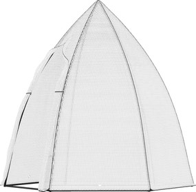 Outsunny Mini Üvegház Téli Védő sátor Növényeknek Felhúzható Ajtóval Kert Terasz Téli Védelem Fehér 160 x 140 x 180 cm | Aosom