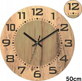 Falióra 50 CM "vertical Lines" Tölgy Dragon Interiors Fa Nagy Számok