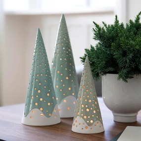 Nobili türkiz csontporcelán karácsonyi gyertyatartó, magasság 25,5 cm - Kähler Design