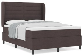 vidaXL Boxspring Ágy Mattal Sötétbarna 140x190 cm Szövet
