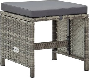 vidaXL 4 db szürke polyrattan kerti ülőke párnákkal