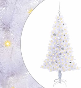 vidaXL Mű karácsonyfa 150 LED-del állvánnyal Fehér 150 cm PVC és Acél