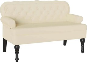 vidaXL Chesterfield Pad Krém 119,5 x 64,5 x 75 cm Műbőr