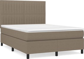 vidaXL tópszínű szövet rugós ágy matraccal 140 x 190 cm
