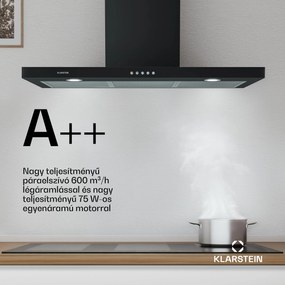 Klarstein Limelight 90, páraelszívó, 90 cm, fali páraelszívó, 600 m³/ó