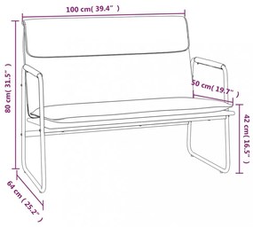 vidaXL fekete szövet pad 100 x 64 x 80 cm