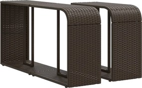 vidaXL 2 db barna polyrattan tĂĄrolĂłpolc