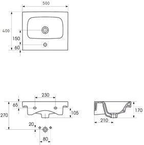 Cersanit - SET szekrény + mosdó, fehér fényű, Moduo 50, S801-230-DSM