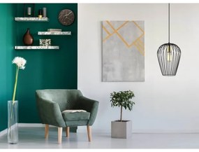 Klausen 111013 - Csillár zsinóron BLANCHE 1xE27/11W/230V fekete