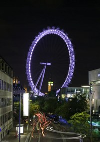 Poszter 21x29,7cm Londoni szem az éjszakában, Assaf Frank