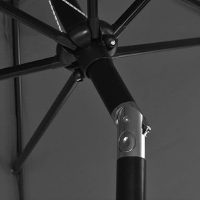antracitszürke kültéri napernyő fémrúddal, 300 cm átmérőjű