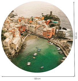 PIPPER. Textil kör alakú falmatrica "Cinque Terre – Olaszország" Méret: 60cm