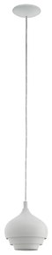 Eglo 97212 - Csillár zsinóron CAMBORNE 1xE27/60W/230V fehér Ipari izzó 190 mm