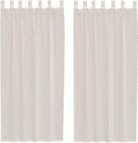vidaXL 2 db krém színű fátyolfüggönyök fülecske tetejével 140x260 cm