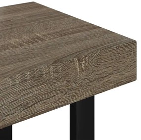 Szürke és fekete MDF és vas dohányzóasztal 90x45x40 cm