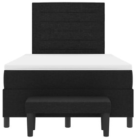 Boxspring Ágy Matraccal és Padlóval Fekete 120x200 cm Szövet