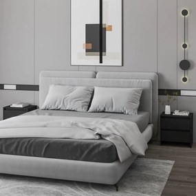 2 db fekete forgácslap éjjeliszekrény 45 x 34,5 x 44,5 cm