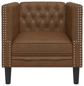 barna művelúr Chesterfield kanapéfotel