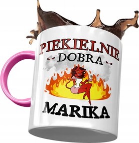 Rózsaszín Bögre Marika Feleség Barátnő Ajándék Nyomtatott Fotóval