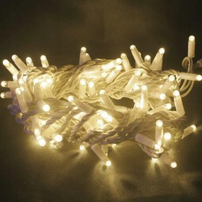 Aca Lighting karácsonyi fények 101 LED-es lánc fehér kábel meleg fehér kihúzható
