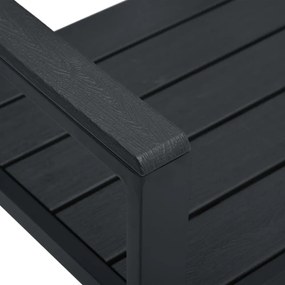 fekete fautánzatú HDPE kerti pad 120 cm