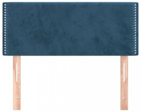 sötétkék bársony fejtámla 100x5x78/88 cm