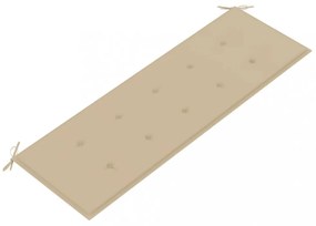 tömör tíkfa rakásolható kerti pad párnával 159 cm