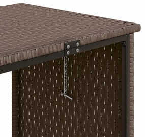L-alakú barna polyrattan kerti kanapé asztallal és párnákkal