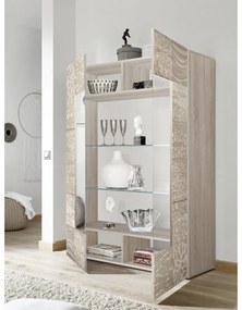 MIRO Sonoma tölgy Üveges szekrény 2 ajtós 121cm