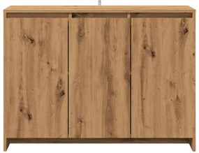 kézműves tölgy színű szerelt fa tálalószekrény 102 x 33 x 75 cm