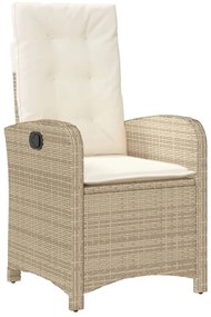 7 részes bézs polyrattan kerti étkezőgarnitúra párnákkal