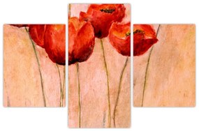 Kép - piros tulipán (90x60 cm)