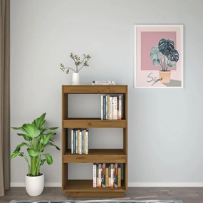mézbarna tömör fenyőfa könyvszekrény/térelválasztó 60x35x103 cm