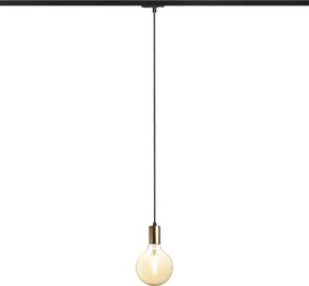 RENDL ARAQ függőlámpa egyáramkörös sínre szálcsiszolt sárgaréz/fekete 230V LED E27 15W