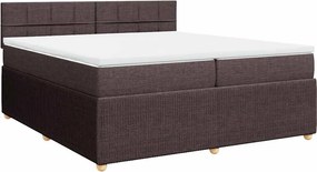 vidaXL sötétbarna szövet rugós ágy matraccal 200 x 200 cm
