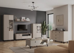 Komód, szürkésbarna Taupe/silverjack tölgy, DOMCA 2D1S