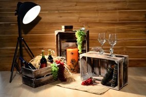 DIVERO Kerti fa tároló doboz 3 db VINTAGE 44 x 28 x 19 barna