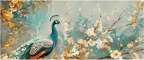 Kép - Páva arany díszítéssel (120x50 cm)