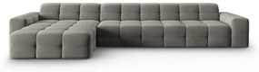 Szürke bársony sarokkanapé (bal oldali) Kendal – Micadoni Home