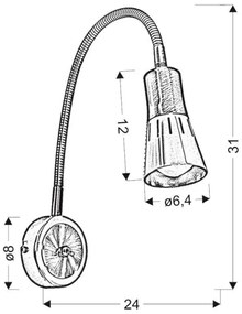 Rugalmas lámpa ARENA 1xE14/40W/230V fehér