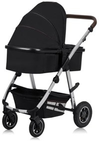 Lionelo - AMBER 2 az 1-ben kombinált babakocsi, fekete/ezüst