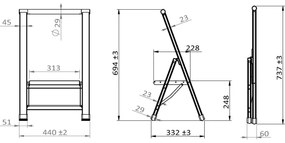 WENKO 601011100 - ALU-DESIGN fellépő 44x101 cm ezüst/fekete